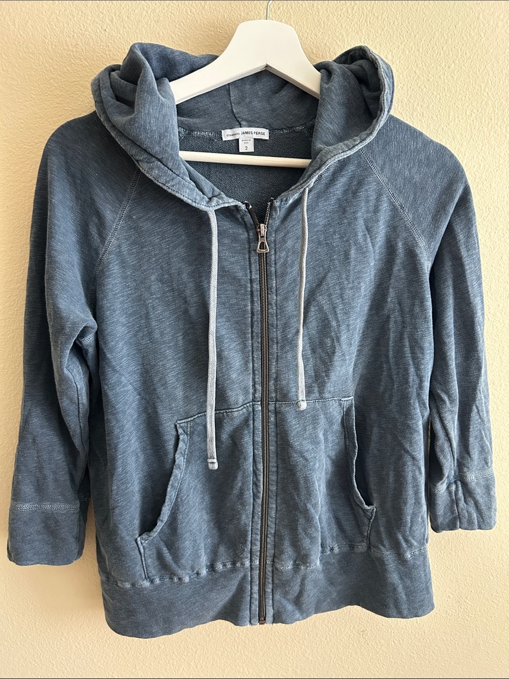 James Perse VINTAGE FRENCH TERRY ZIP UP HOODIE